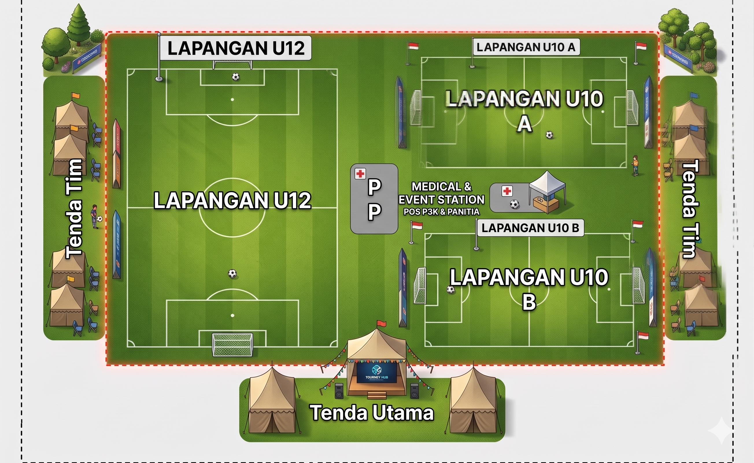 Denah Lapangan Stadion Gondanglegi